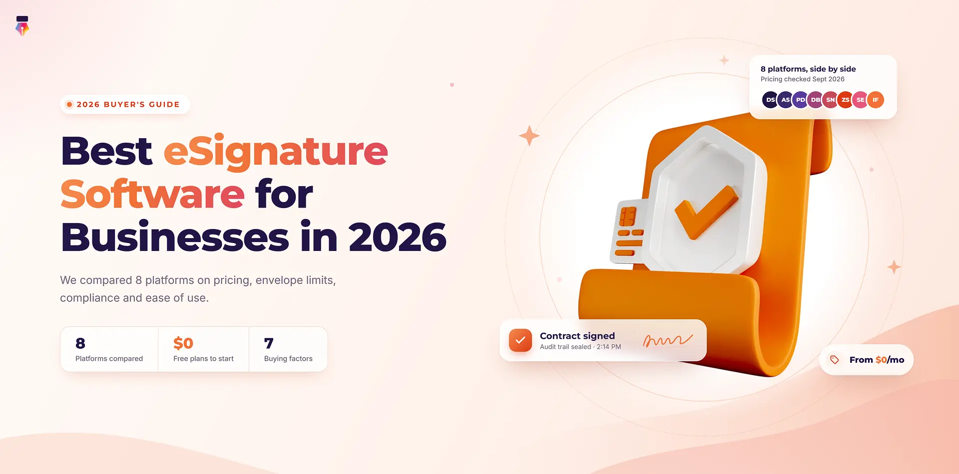 Best eSignature software for businesses in 2026, a buyer's guide comparing 8 platforms on pricing, envelope limits and compliance